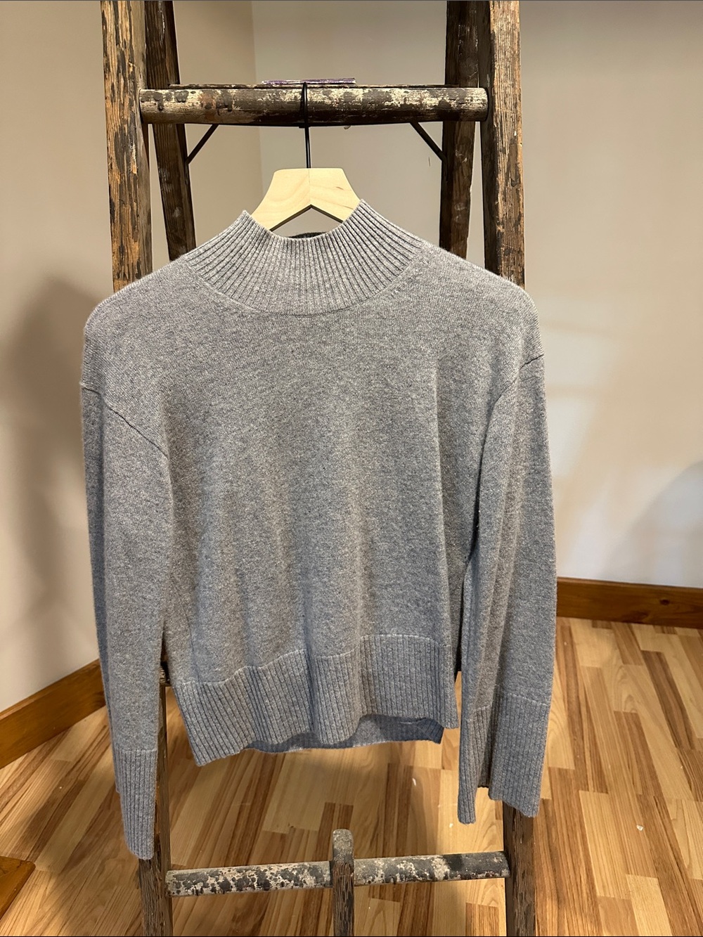 Banana Republic Factory Gray Ribbed Mockneck Sweater